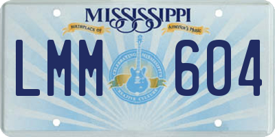 MS license plate LMM604