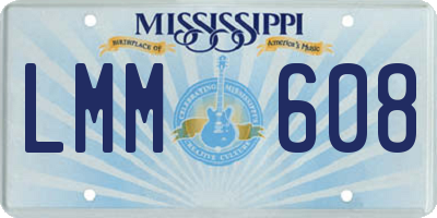 MS license plate LMM608