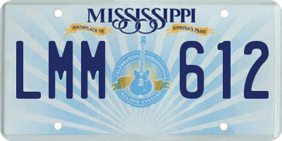 MS license plate LMM612