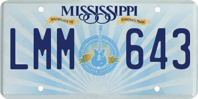 MS license plate LMM643