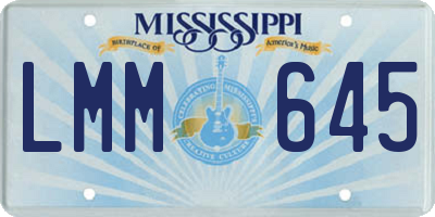 MS license plate LMM645