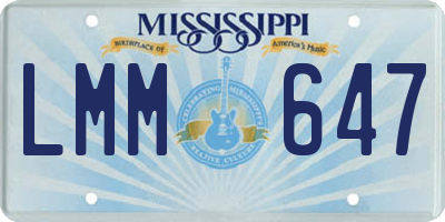 MS license plate LMM647