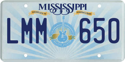 MS license plate LMM650
