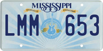 MS license plate LMM653