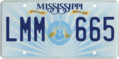 MS license plate LMM665