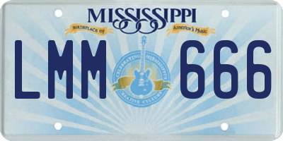 MS license plate LMM666