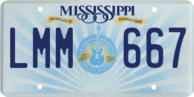 MS license plate LMM667