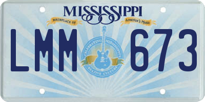 MS license plate LMM673