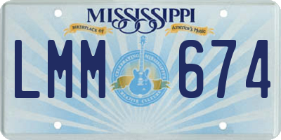 MS license plate LMM674