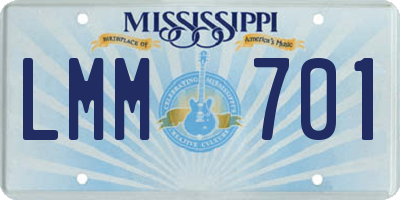 MS license plate LMM701