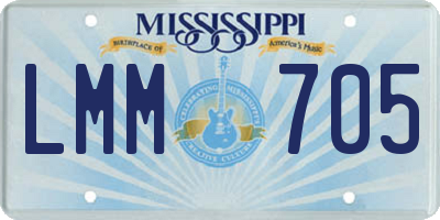 MS license plate LMM705