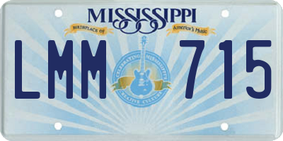 MS license plate LMM715