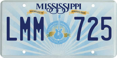 MS license plate LMM725