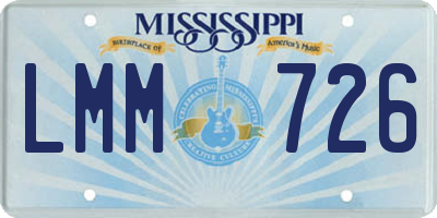 MS license plate LMM726