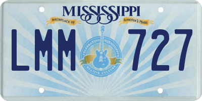 MS license plate LMM727