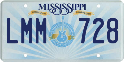 MS license plate LMM728