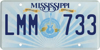 MS license plate LMM733