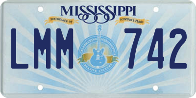 MS license plate LMM742