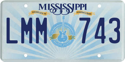 MS license plate LMM743