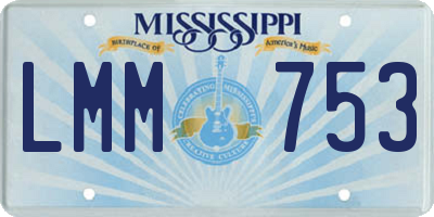 MS license plate LMM753