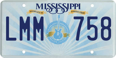 MS license plate LMM758