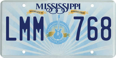 MS license plate LMM768