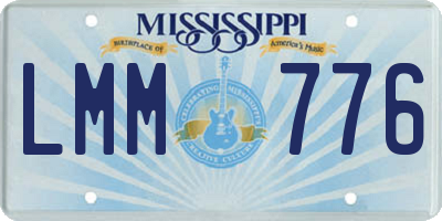 MS license plate LMM776
