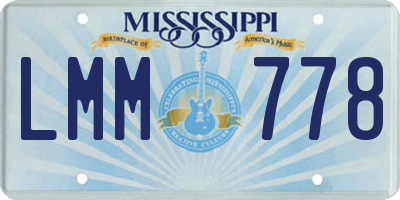 MS license plate LMM778