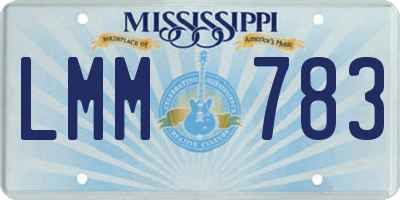 MS license plate LMM783