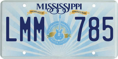 MS license plate LMM785