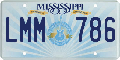 MS license plate LMM786