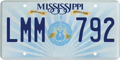 MS license plate LMM792