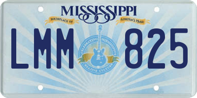 MS license plate LMM825