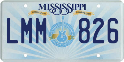MS license plate LMM826