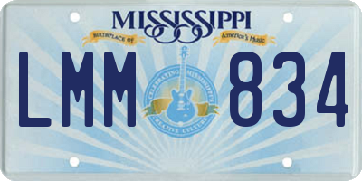 MS license plate LMM834