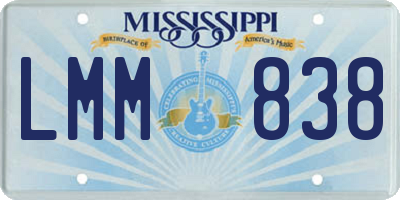MS license plate LMM838