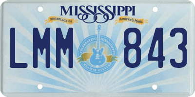 MS license plate LMM843