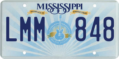 MS license plate LMM848