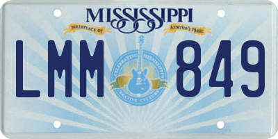 MS license plate LMM849