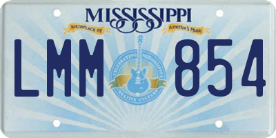 MS license plate LMM854