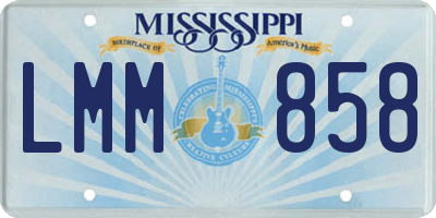 MS license plate LMM858
