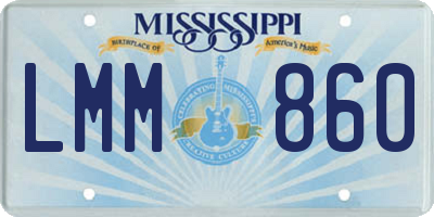 MS license plate LMM860