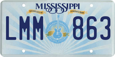 MS license plate LMM863
