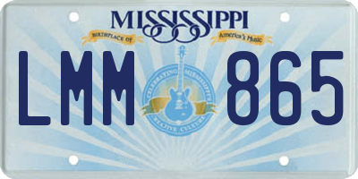 MS license plate LMM865