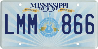 MS license plate LMM866
