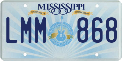 MS license plate LMM868