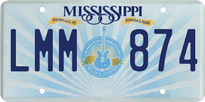 MS license plate LMM874