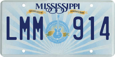 MS license plate LMM914