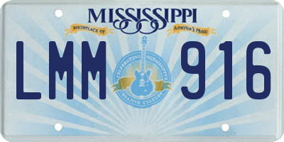 MS license plate LMM916