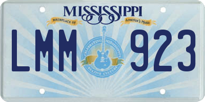 MS license plate LMM923